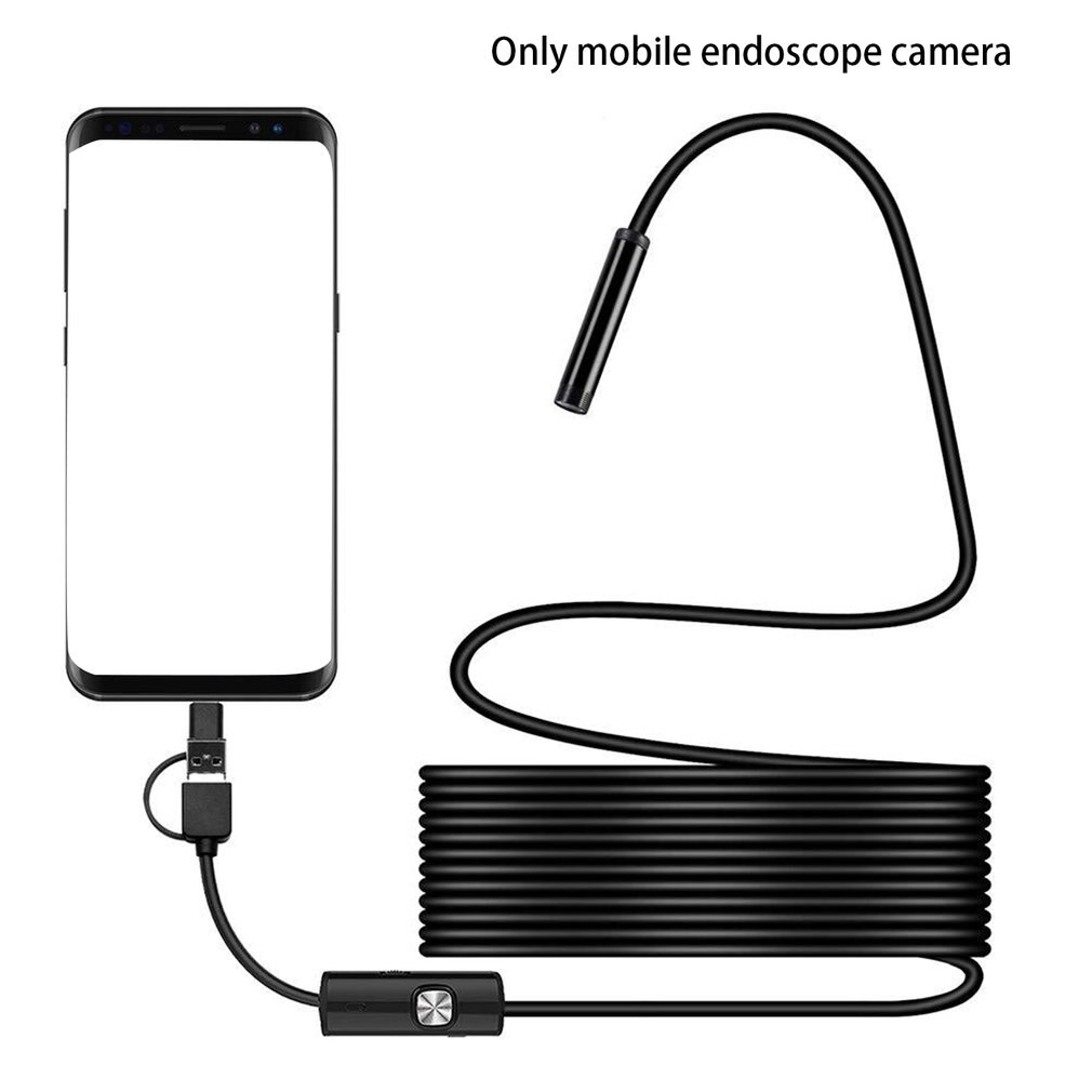 Camera Mobile Phone Endoscope Camera Triple Fiber Endoscope Camera Optical HD Endoscope Waterproof Compatible