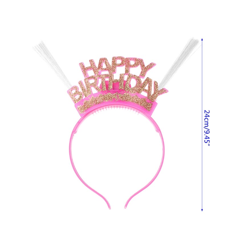 Diademas de luz LED Feliz Año cumpleaños amor cinta de pelo adorno de cabeza aro