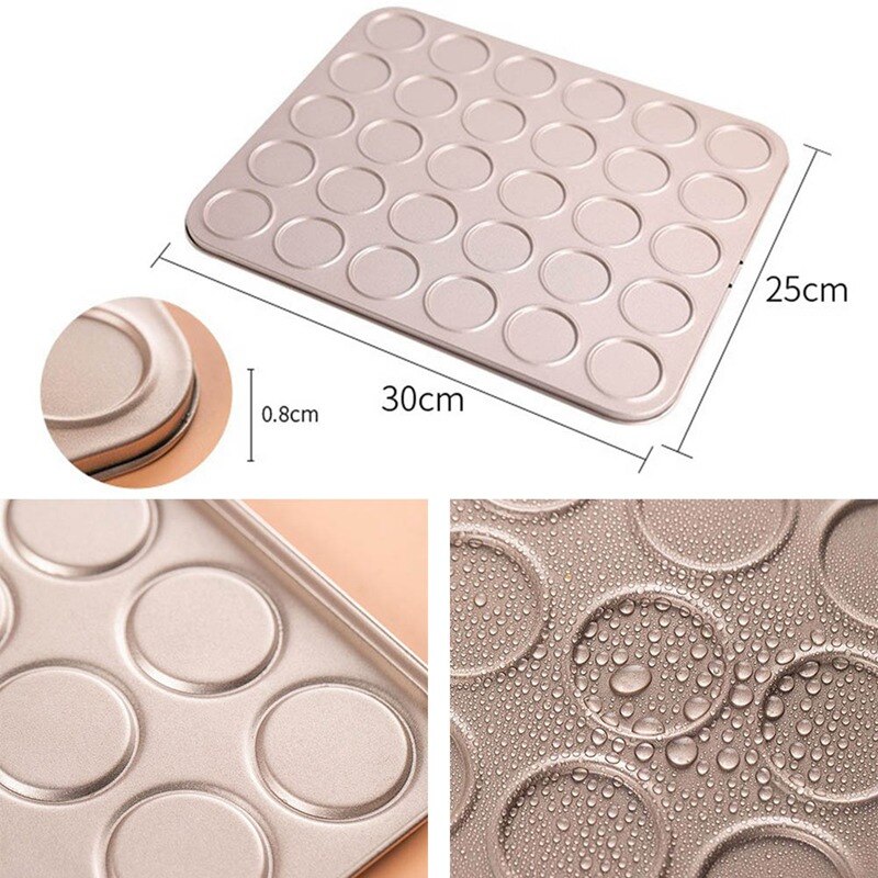 Macaroon Kit Macaron Carbon Steel Mat Non-Stick Baking Mold Set 30 Capacity Macaron Pot Cake Supplies