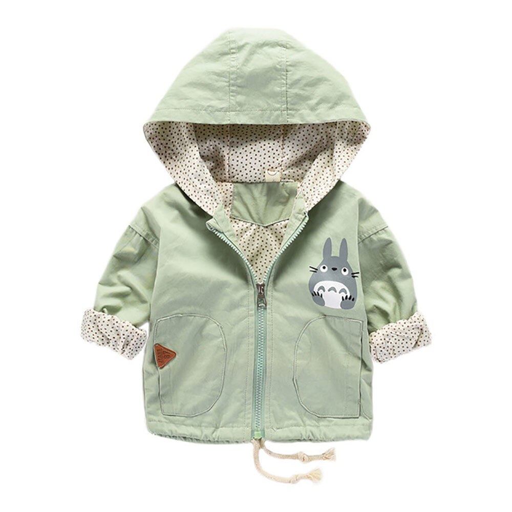 Baby overtøj forår og efterår slid 0-1-2-3 år gammel baby pige forårsjakke windbreaker baby drenge jakke børnefrakke: Militærgrøn / 100