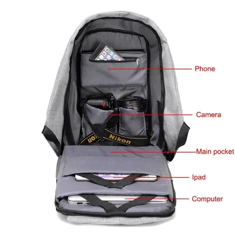 Mochila antirrobo para ordenador portátil de 15,6 pulgadas, Mochila impermeable para hombre, Mochila escolar de gran capacidad de