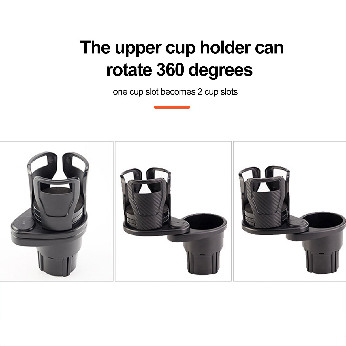 2 In 1 Cup Holder Slip-proof 360 Degree Rotating Water Car Multifunctional Cup Drink Bottle Holder with 16pcs Sponge Mat