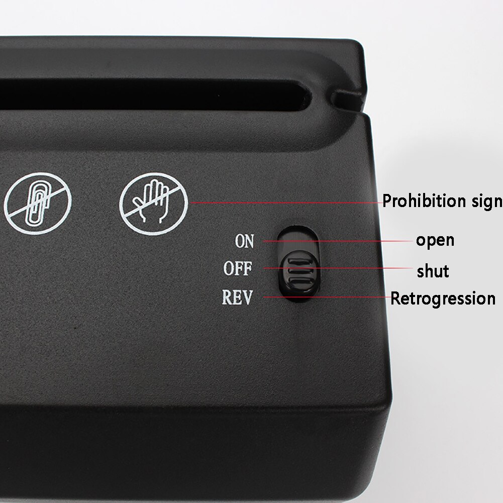 Papirstrimmel mini bærbar usb makuleringsmaskin automatisk kuttemaskin med brevåpner skrivebord hjemmekontor papirkurv  a6 brettet  a4