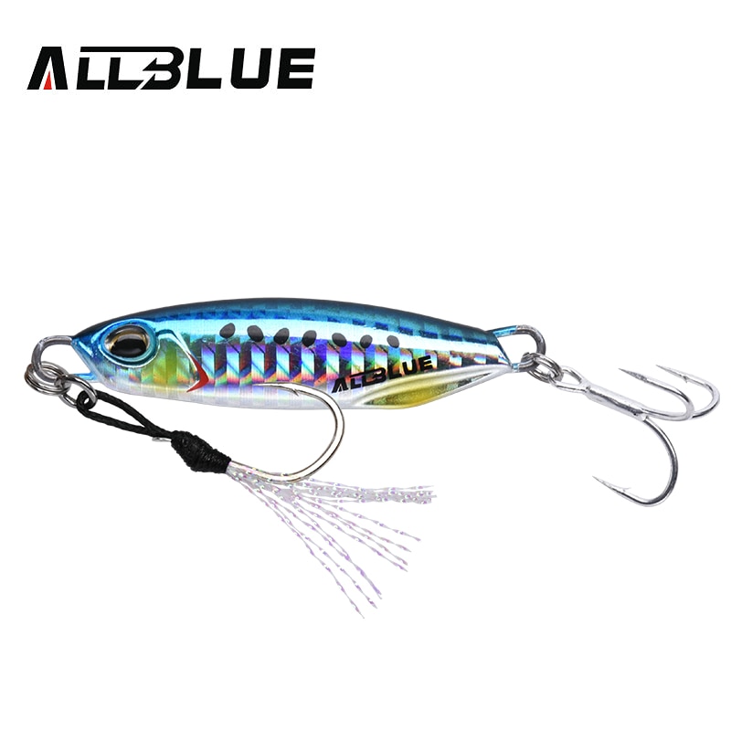 Allblue drager metall gjuten jigg sked 15g 30g shore gjutning jigging fisk havsabborre fiske lockbete artificiellt bete tackle: 75mm / Blå