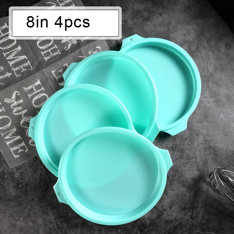 4/6/8Inch Siliconen Bakvorm Gelaagde Cakevorm Food Grade Siliconen Muffinvorm Cake Mousse Gereedschap keuken Cookie Bakvorm: Beige