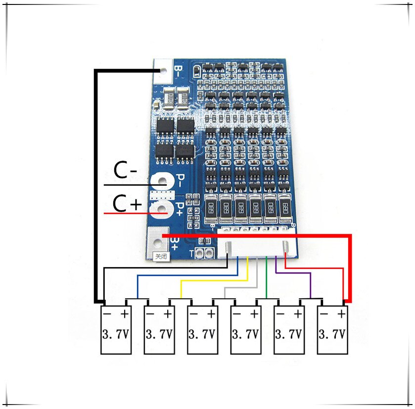 Balans BMS 6S 20A 22.2V lithium batterij bescherming boord 18650 lithium batterij bescherming boord 25.2V anti- overbelasting/Lipo BMS