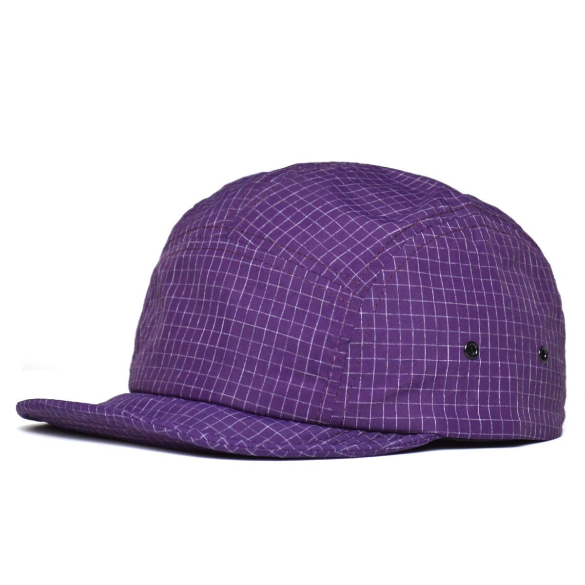 Novedad de verano, sombrero de ala suave de Color a cuadros Retro, gorra con visera de ala corta a la para hombre, gorra de béisbol de Color puro que combina con todo: Morado