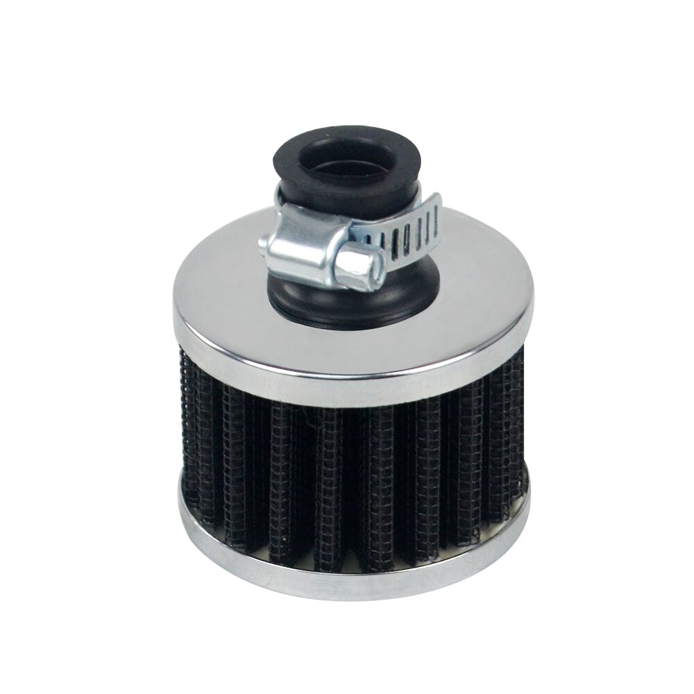 VR - Universal 12mm Interface Motorcycle Car Air Intake Filters Cone Cold Air Filter System Turbo Vent Crankcase VR-AIT12: black