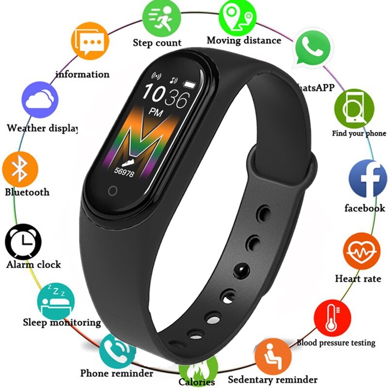 Reloj inteligente M5, pulsera inteligente IP68, rastreador de actividad deportiva, podómetro