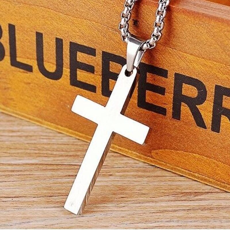 Kryds vedhæng halskæde sort kæde rustfrit stål halskæder til mænd smykker collana kolye bijoux krave mujer collier homme