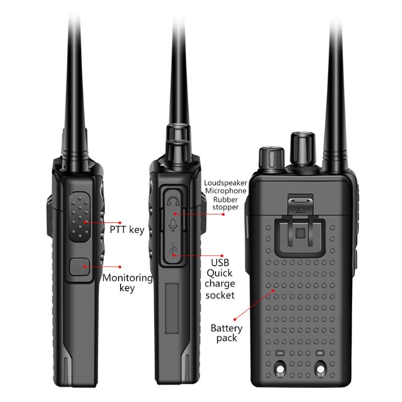 High Power Upgrade Bao feng BF-858 Waterproof Walkie Talkie Two Way Radio D17 21