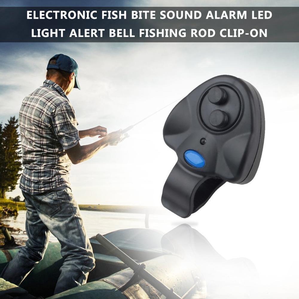 Mini Vibrator Alarm Universele Elektronische Fish Bite Sound Led Light Alert Bell Hengel Clip-On Abs Fish Bite vibrador Alarm