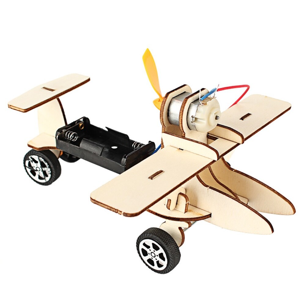 Børn diy samling elektrisk glidende flymodel studerende videnskab eksperiment legetøj træ diy samling flymodel børnelegetøj