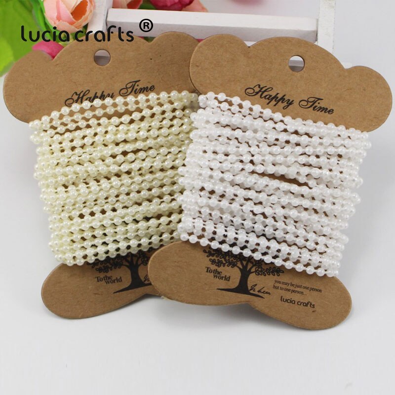 Lucia håndværk 5 yards / lot 3mm multi farver mulighed perler kæde krans fest dekoration tilbehør  c0501
