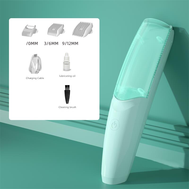 WEIDZ USB Rechargeable électrique tondeuse à cheveux pour enfants adultes silencieux automatique cheveux aspiration salle de bain tondeuse IPX7 étanche: green