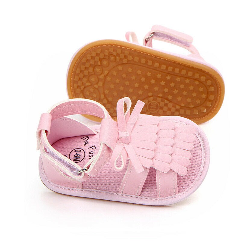 Bebê recém-nascido Meninas Infantis Bowknot Borlas Verão Sandálias Crib Shoes 0-18 Meses