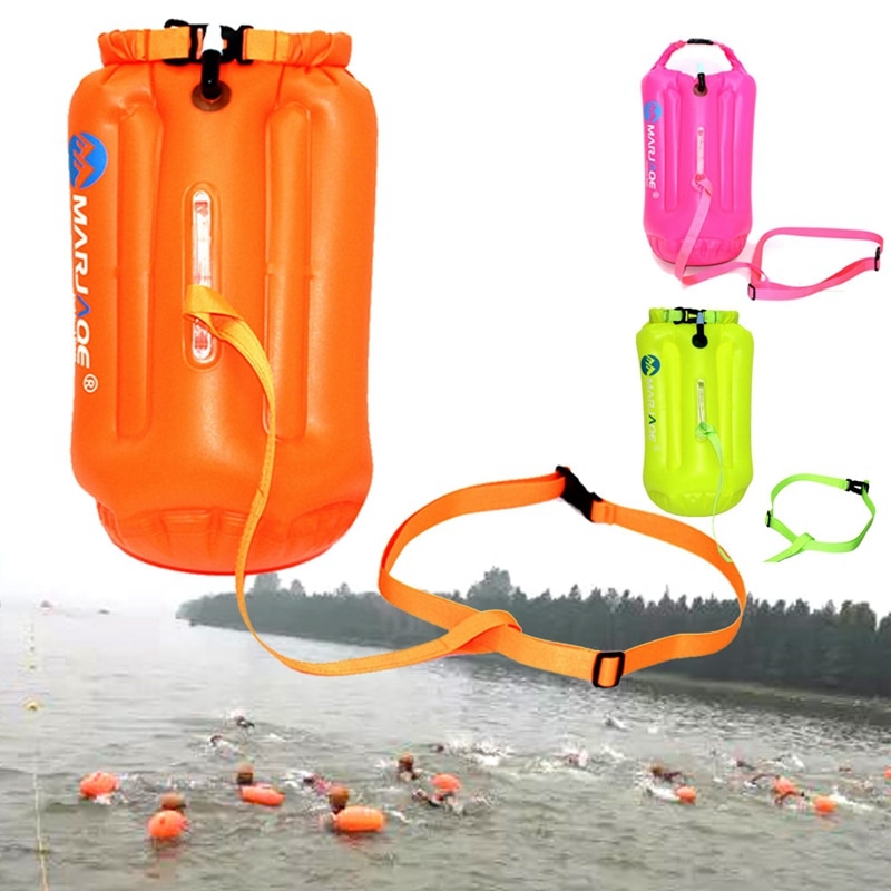 Marjaqe 20L Outdoor Waterproof Air Bag Swimming Buoy Swimming Towing Floating Bag Kayaking Storage Bag Drifting Signal Buoy