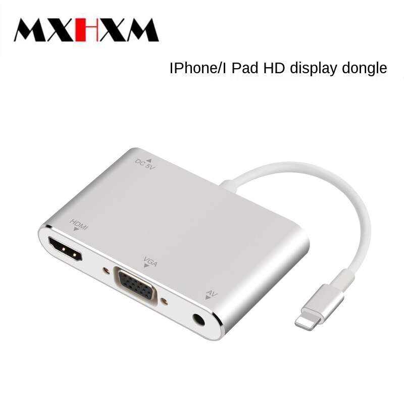 MXHXM For Lightning to HDMI VGA Mobile HD Multi-Monitoring Device with Audio Sync for iPhone/iPad