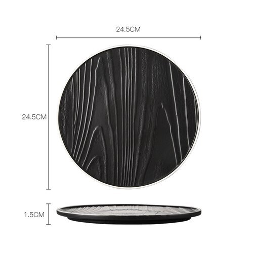 Nordisk stil bøf flade plader high-end vestlig restaurant tallerken sort og hvid rektangulær keramisk fad husholdningsartikler: C -1