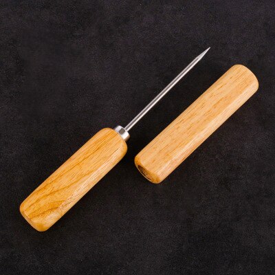 Isknuser - solid isknuser med tre grener i rustfritt stål med isknusere i heltre håndtak for barverktøy for cocktailbartender: 1-- punkts ispinne