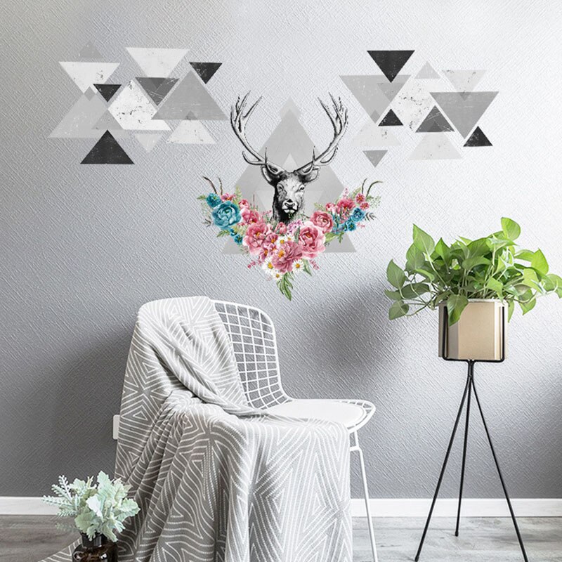 DIY Ein Elch Familie Silhouette Zauberstab Kunst Aufkleber Hause Dekoration Kreative Korridor Küche Wandmalereien PVC Hirsch Schatten Wald Poster: PC9287