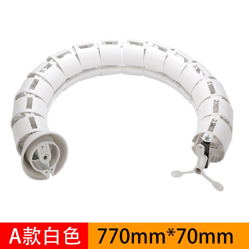 Flexible Spiral Cable Management Box Under Desk Cable Management Desk Cable Management Tube Desk Cable Computer Desk: A-white