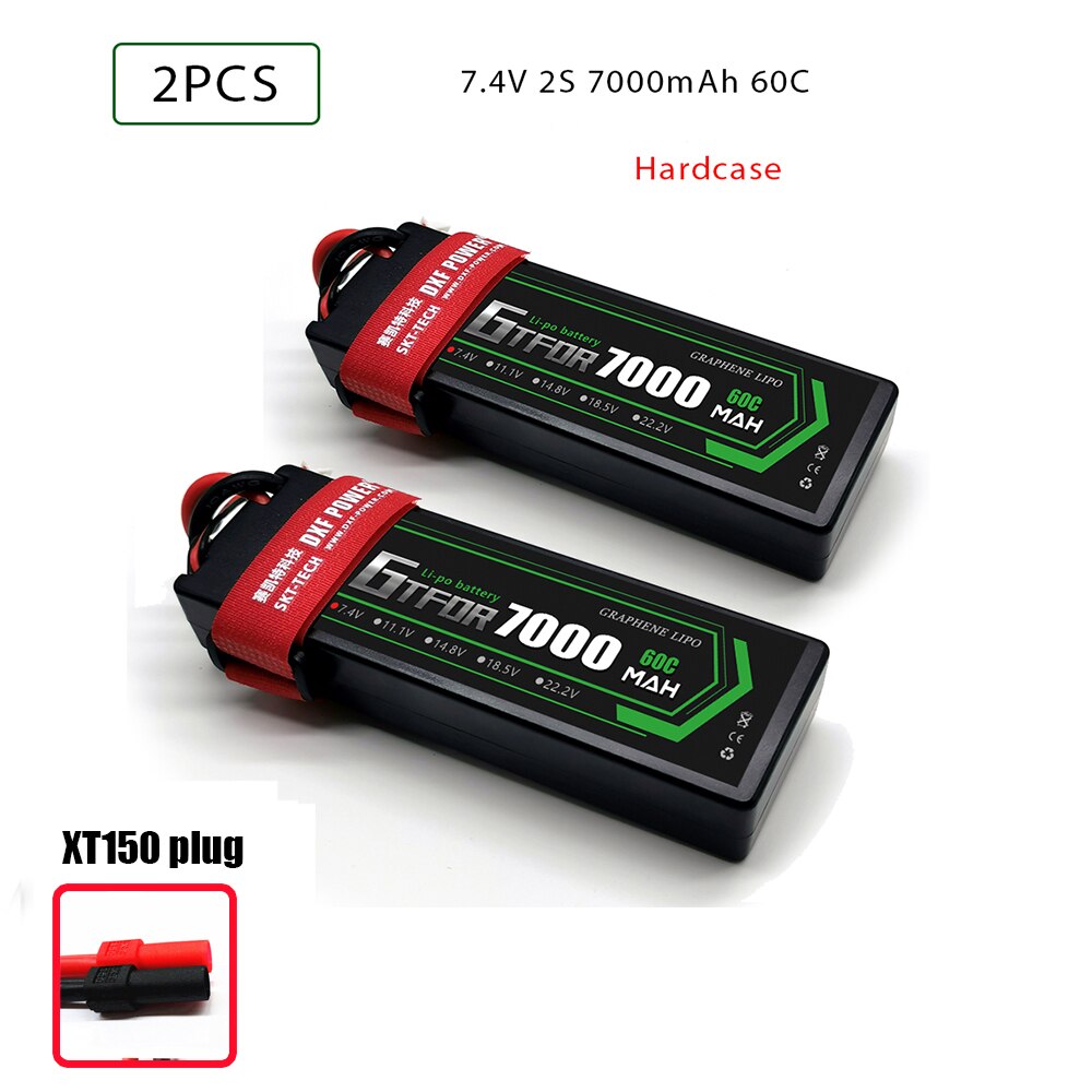 7.4V 5200 7000mAh 50C 60C 100C 120C GTFDR LiPo Battery Pack 2S HardCase For 1/8 1/10 RC Car Model Slash Emaxx