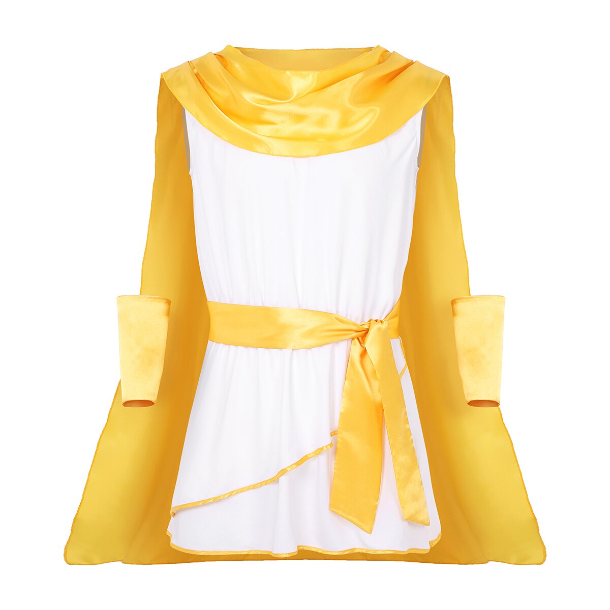 Mannen Volwassenen Mythische God Kostuum Deluxe Classic Toga Tuniek Kostuum Jurk Bevestigd met Goud Satijn Cape Riem en Pols Kaphandschoenen: XXL