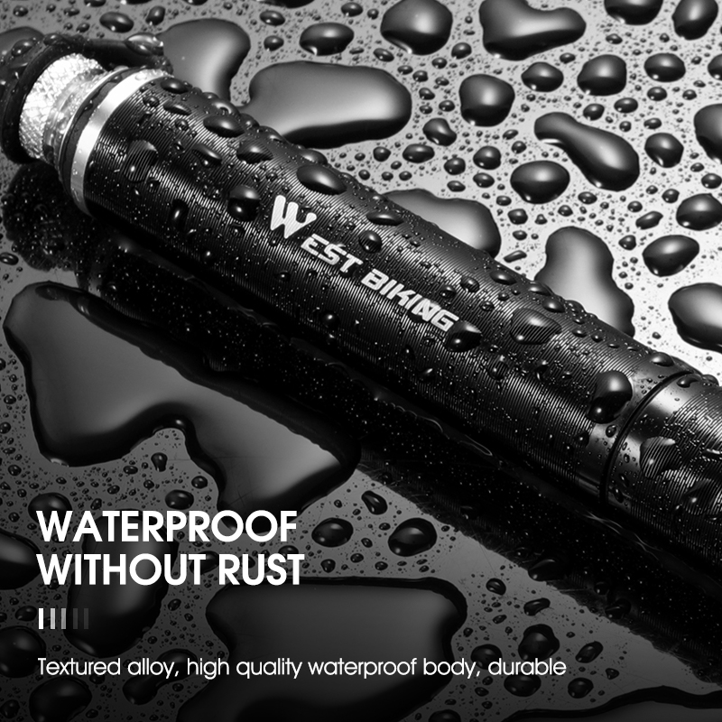 WEST BIKING Portable Mini Bike Pump High Pressure With Hose Mountain Road Bicycle Schrader Presta Valve Alloy Cycling Inflator