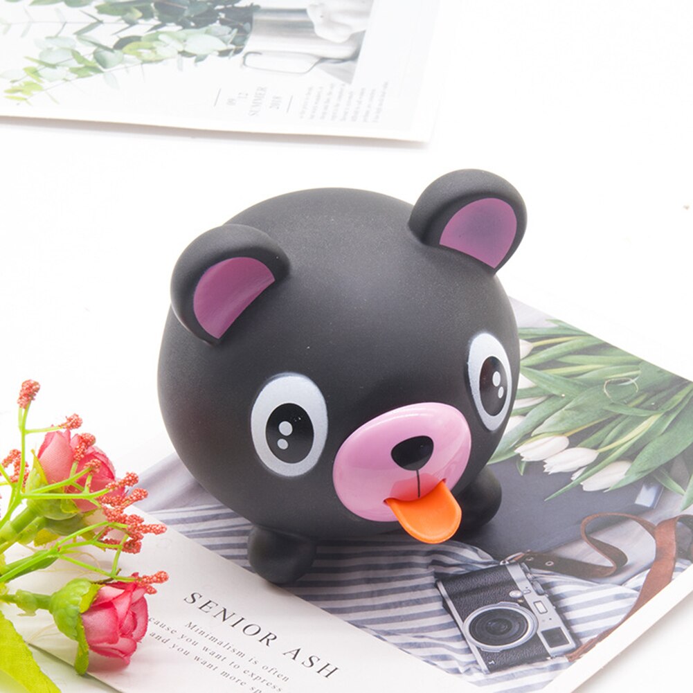 Jouet pour enfant et adulte, anti-Stress, balle molle, Jabber, Animal parlant, amusant: L Black bear