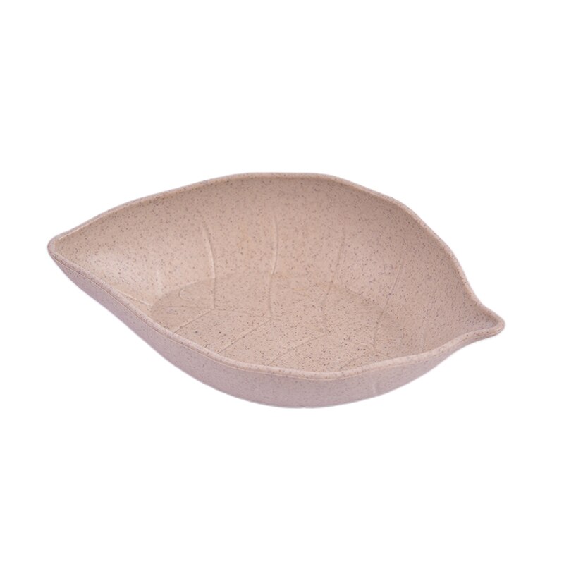 Bladeren Vorm Baby Kids Schotel Kom Tarwe Stro Sojasaus Schotel Rijstkom Plaat Sub-Plaat Japanse Servies Voedsel container: Grijs