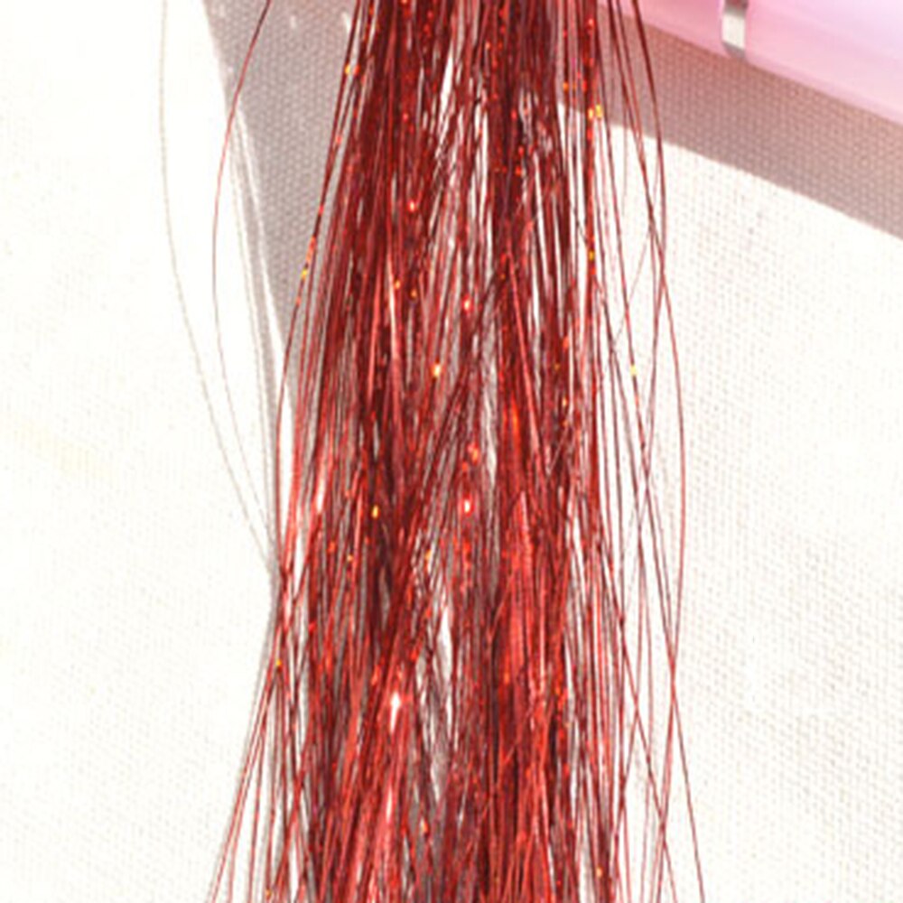 Lange Rechte Nep Gekleurde Glitter Hair Extensions Clip In Hoogtepunt Haar Streak Synthetisch Haar Strengen Partij Hairstyling Gereedschap: Rood