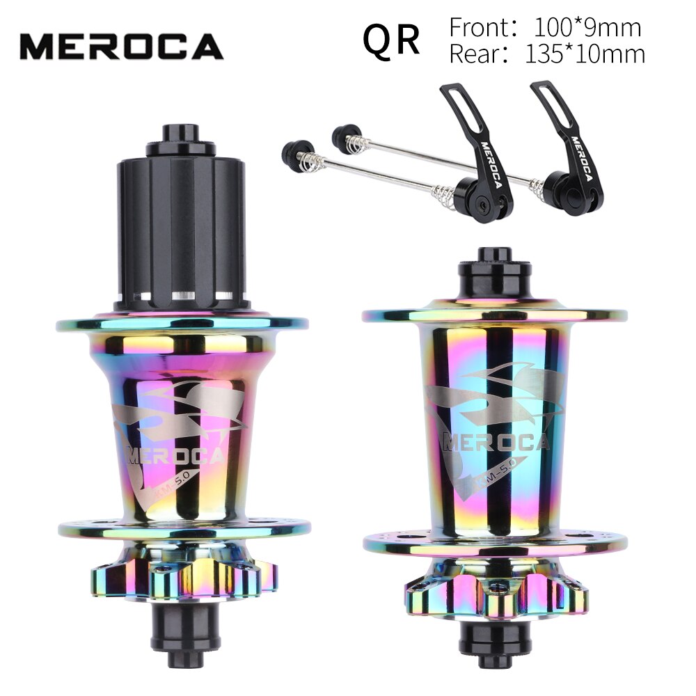 MEROCA km-5.0 Mtb Mountain Bike Hub 32 Holes 5 Bearing 8/9/10/11 Speed Front Rear Qr Or Thru Aluminum Alloy Bicycle Hubs: Colour QR Hub 1 Pair
