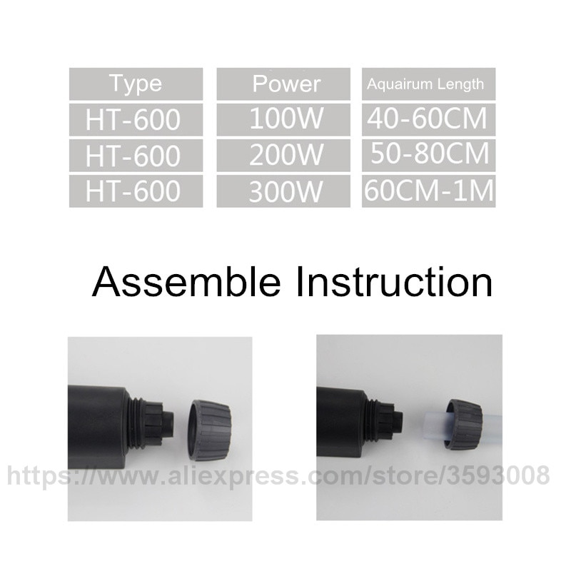 JEBO calentador de agua externo, temperatura ajustable, controlador de temperatura de tanque de peces para acuario, mejor uso con tanque de filtro 100W 200W 300w