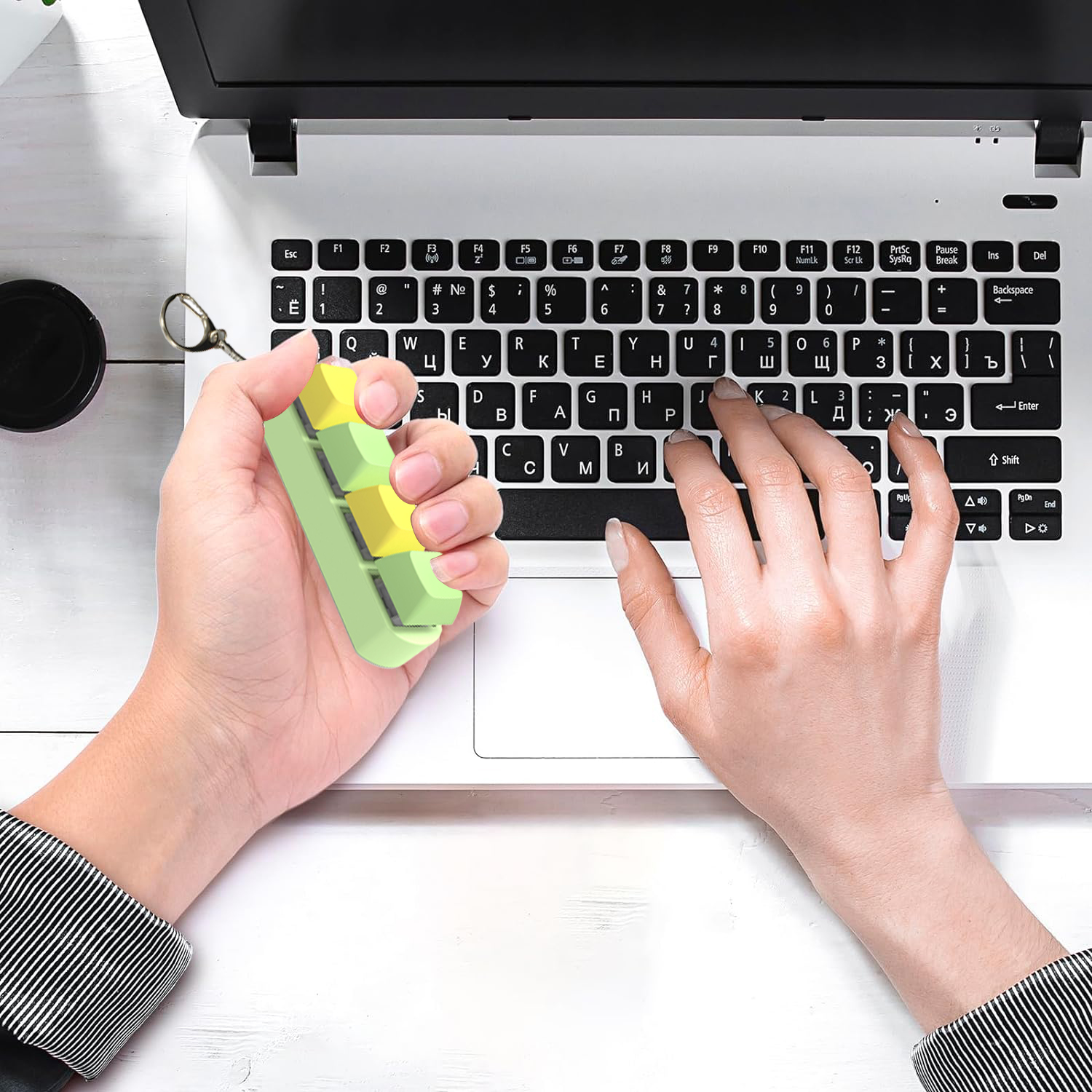 Clavier clé jouet fête soulagement du Stress bricolage Fidget bouton Keycap Fidget porte-clés clavier porte-clés jouets doigt clavier casquettes jouet