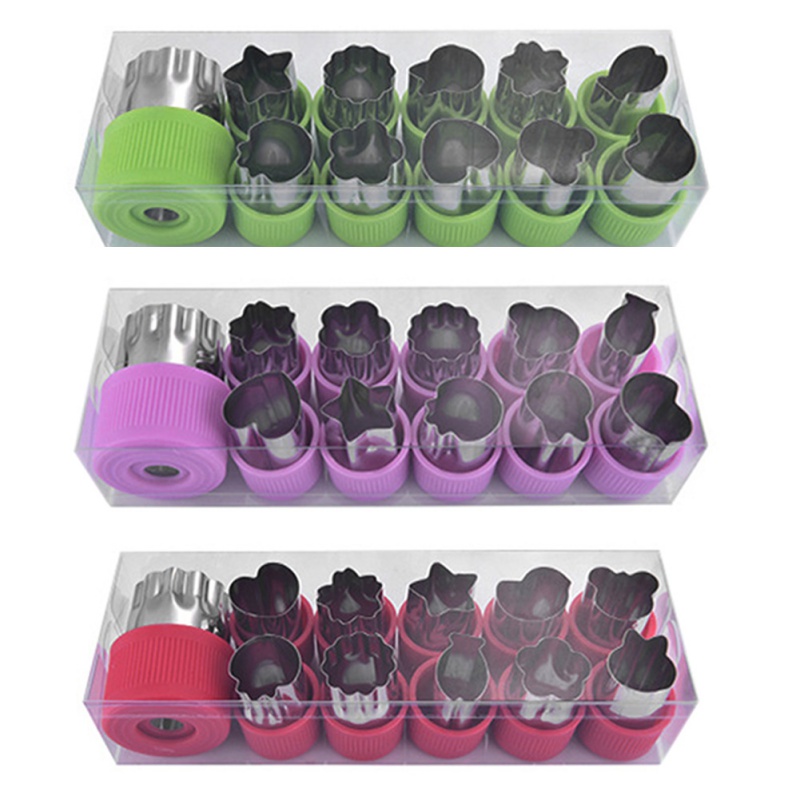 12 Pcs Cute Shaper Cutter Suitable for Fruit Vegetable Cookie Cake Mold Cutter Durable DIY Kitchen Baking Utensils