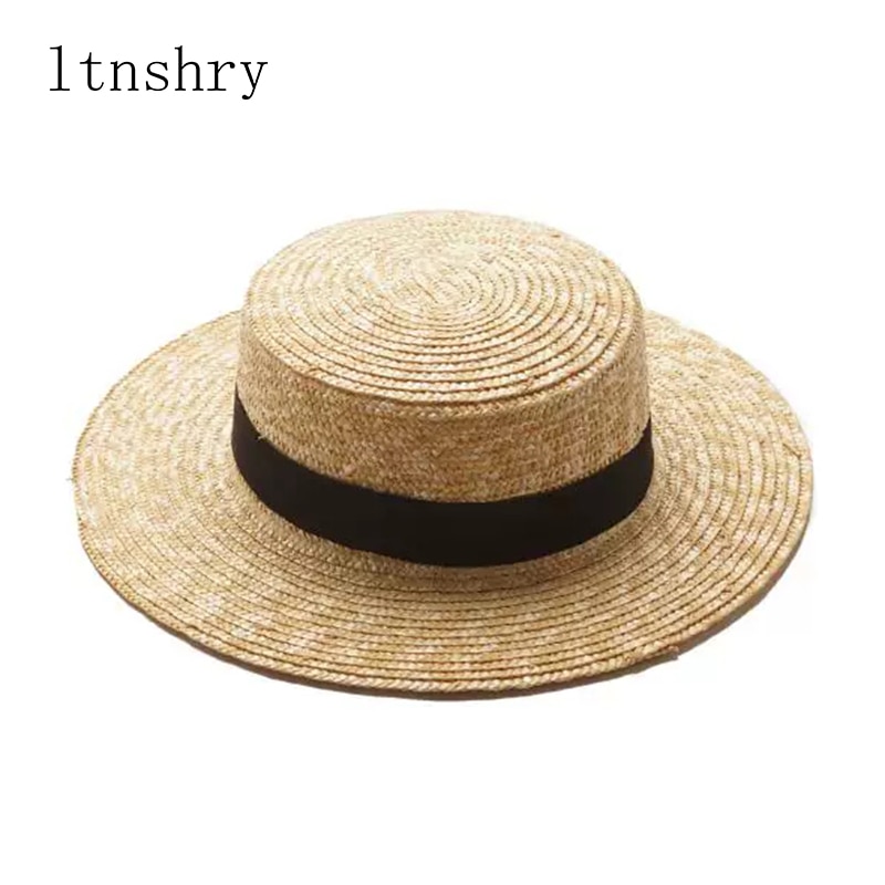 Pop Zomer Vrouwen Schipper Strand Hoed Vrouwelijke Casual Panama Hoed Dame Klassieke Platte Strik Stro Zon hoed Vrouwen Fedora