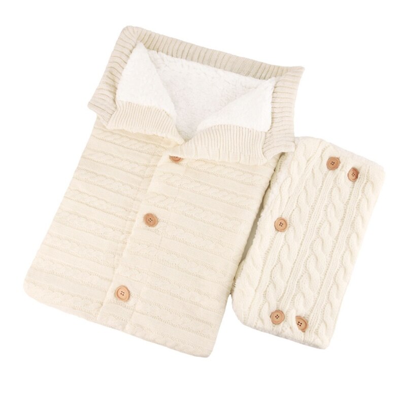 1-2 pièces -né bébé Swaddle couverture épaissir poussette tricot sac de nuit enfant en bas âge nourrissons sac de couchage enveloppement pour fille garçon: 5