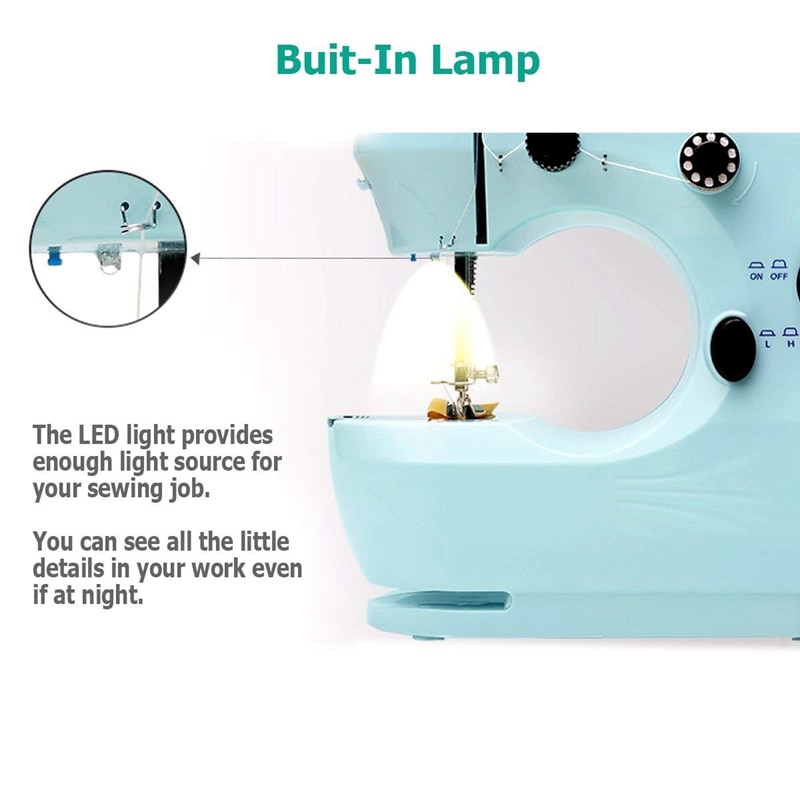 Mini Beginner Naaimachine, 2 Speed Borduurwerk Stiksels Zware Quilten Machine Makkelijk Te Gebruiken, voetpedaal Bediening-Eu Plu