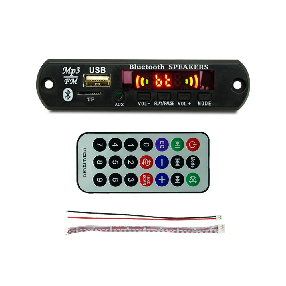 Color Screen Wireless Bluetooth 5.0 12V MP3 WMA Decoder Board Car Audio USB TF FM Radio Module MP3 Player With Remote Control