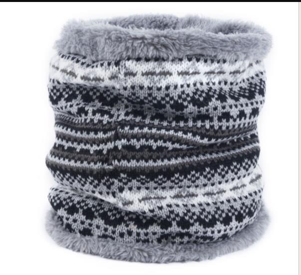 Vinter kvinder varmstrikket fleeceforet halscirkel multifunktionel tørklæde kappe snood hals varmere cirkel ski wraps ring: Stil 4