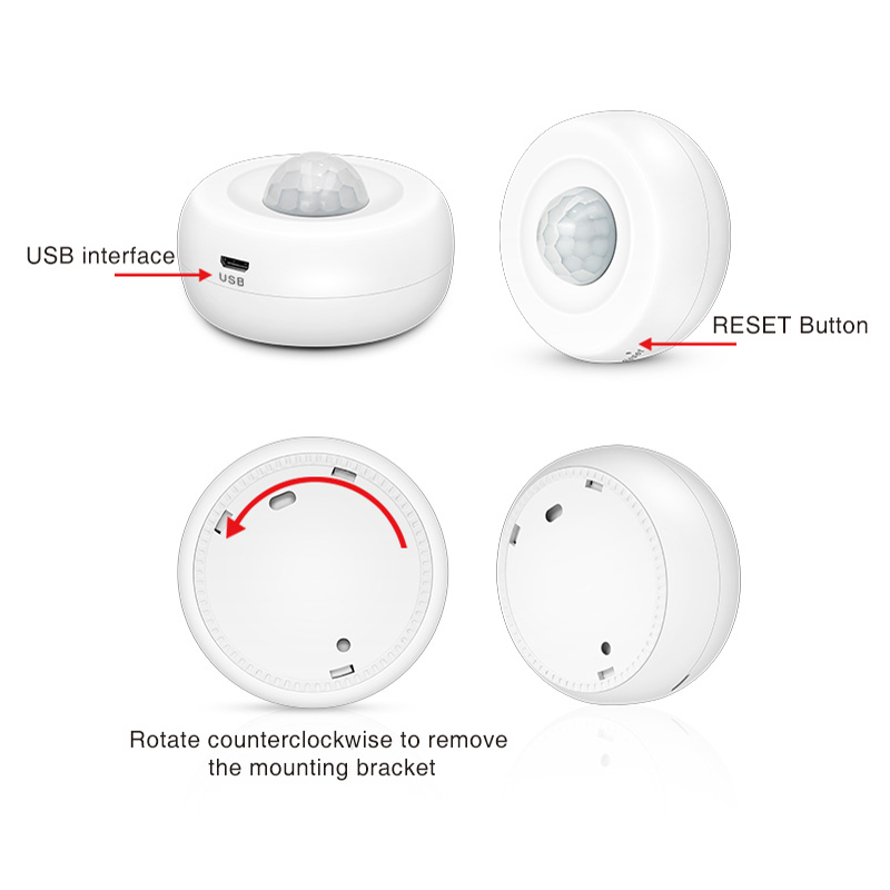 Tuya Smart Life WIFI Motion Sensor PIR Ceiling Alarm Detetor Human Body Movement Infrared Security Intruder Detection Alert
