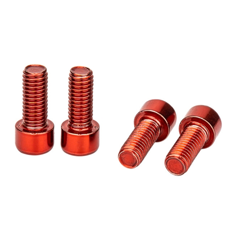 4x Pyörän Juomapullotelineen Ruuvit 5x12mm Ruostumaton Teräs Maastopyörään: Punainen