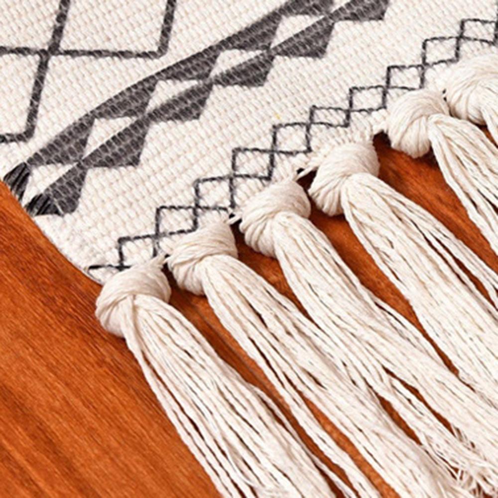 Tassel Plant Pattern Carpet Bedside Geometric Floor Mat Living Room Bedroom Home Decor