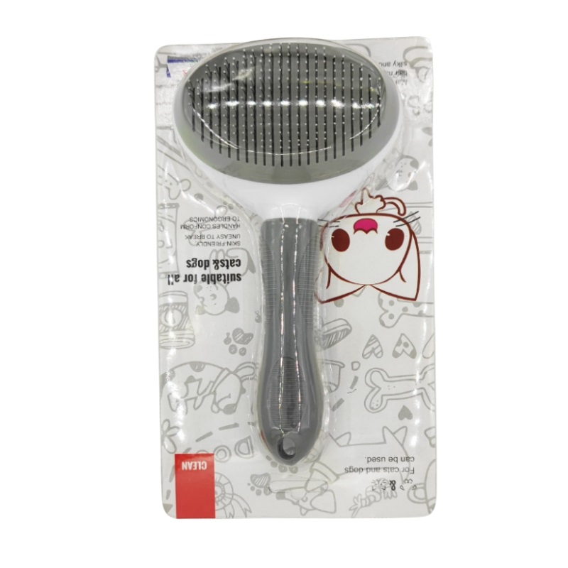 Peine de autolimpieza para quitar el pelo de mascotas, cepillo rebanador para gatos, peine de depilación para gatos, cepillos de aseo, peines para perros, accesorios para gatos: Rojo