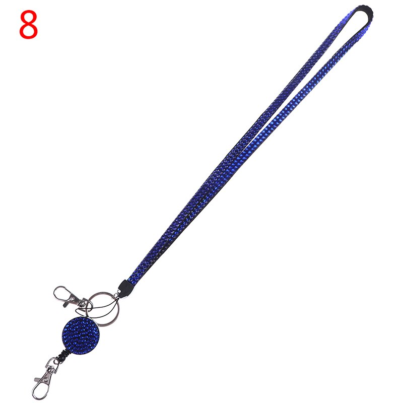 1 Pc Lanyard Crystal Rhinestone Mobile Phone Neck Strap Key Holder Rhinestone Lanyard Badge Reel: A8