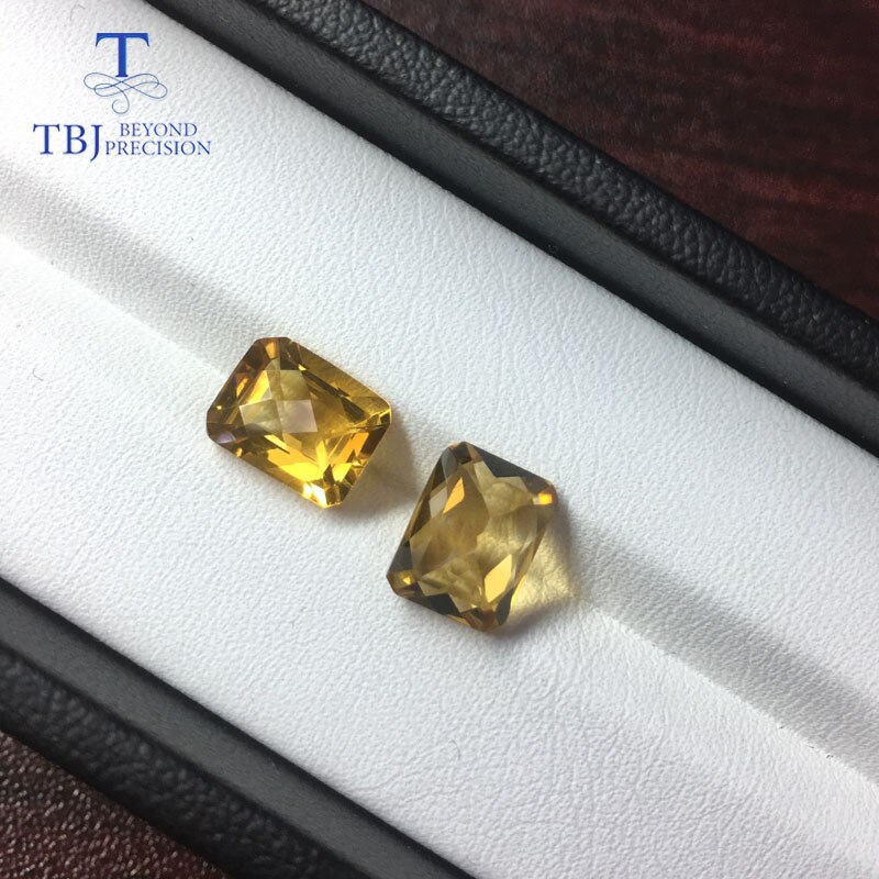 Tbj, citrino de alta qualidade oct 7-9mm ,5.05ct duas peças em um lote para diy jóias de ouro