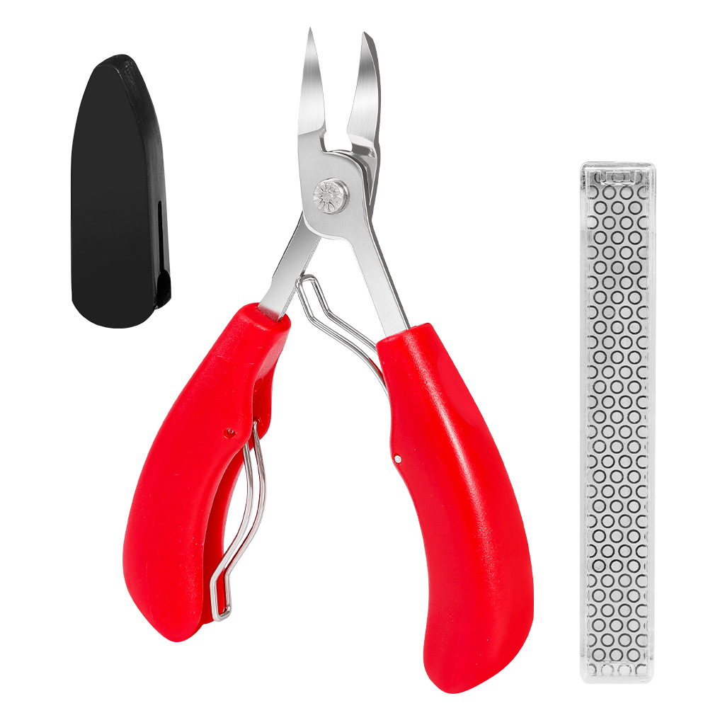 Cortaúñas de acero inoxidable, alicates doblados para la nariz, gancho para uñas, cortaúñas oblicuo, cortaúñas oblicuo, Punta inclinada, tijeras para cortar cutículas: Rosa