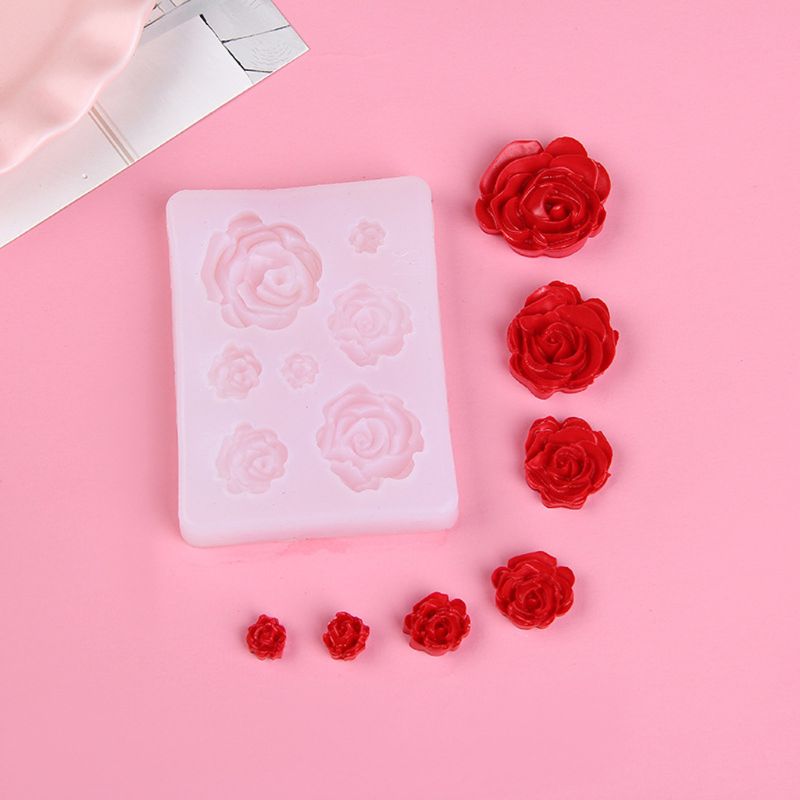 7 Maten Hars Rose Bloem Hanger Siliconen Mal Handgemaakte Epoxyhars Mallen Diy Craft Oorbellen Ketting Sieraden Maken Gereedschap