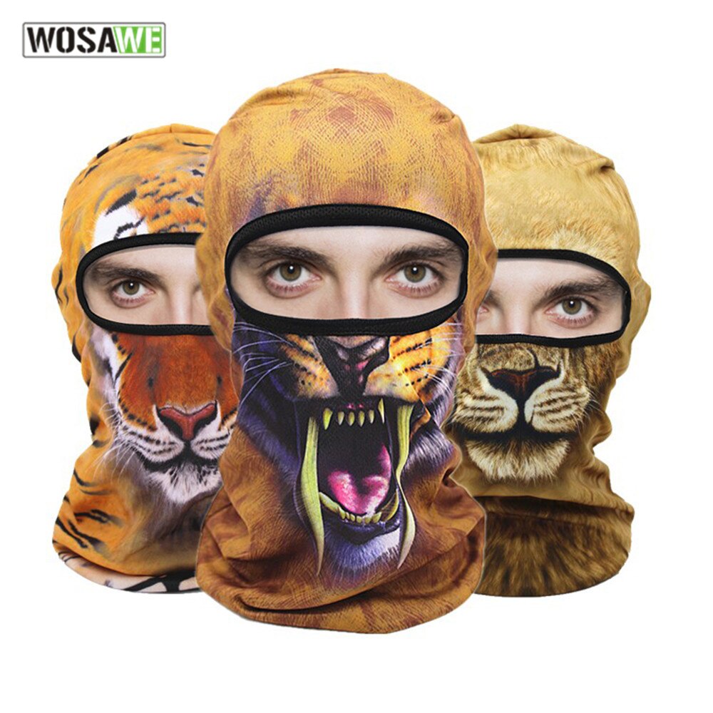 WOSAWE Motorcycle Balaclava Face Mask Men's Outdoor Sports Windproof head Mask animal pattern motocross face mask motorcycle